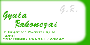 gyula rakonczai business card